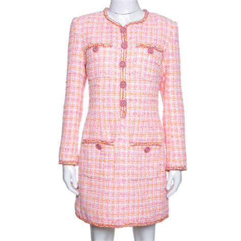 chanel pink tweed dress|chanel style tweed dress.